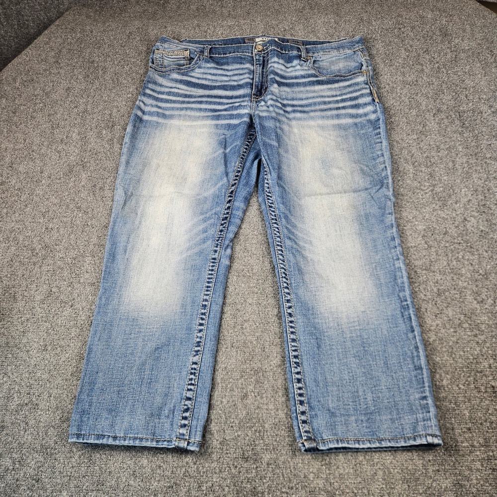 BKE Denim Ryan Straight Leg Jeans Mens 42R Medium Wash Blue Stretch Cotton